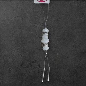 NWT nadineWest Corded Silver & White Bead Necklace ~30"